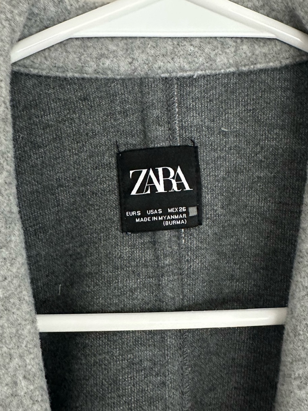 Zara Light Gray Collar Pea Coat - Picture 3 of 4